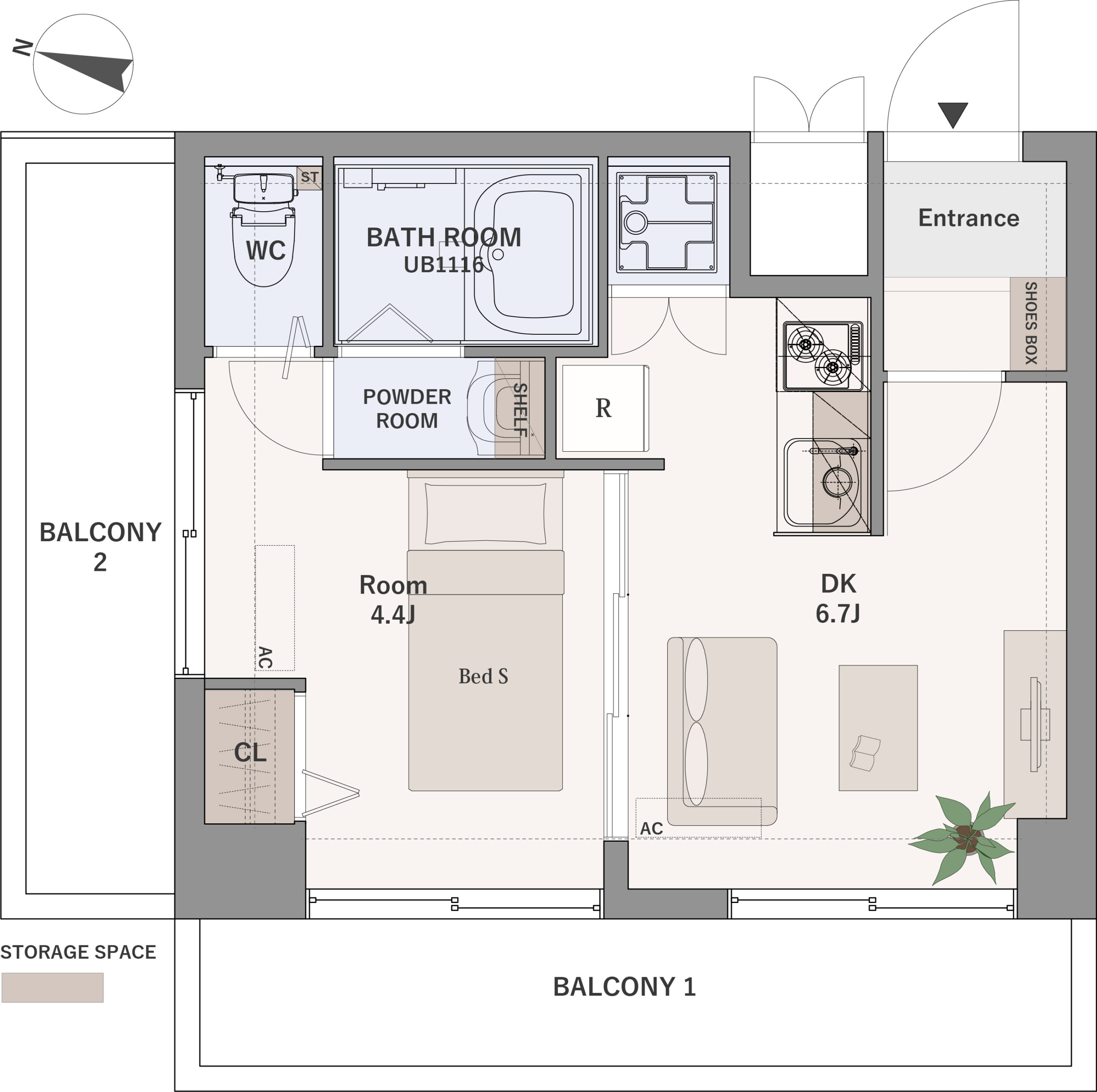 ラフィネ麻布十番　1101号室の写真2